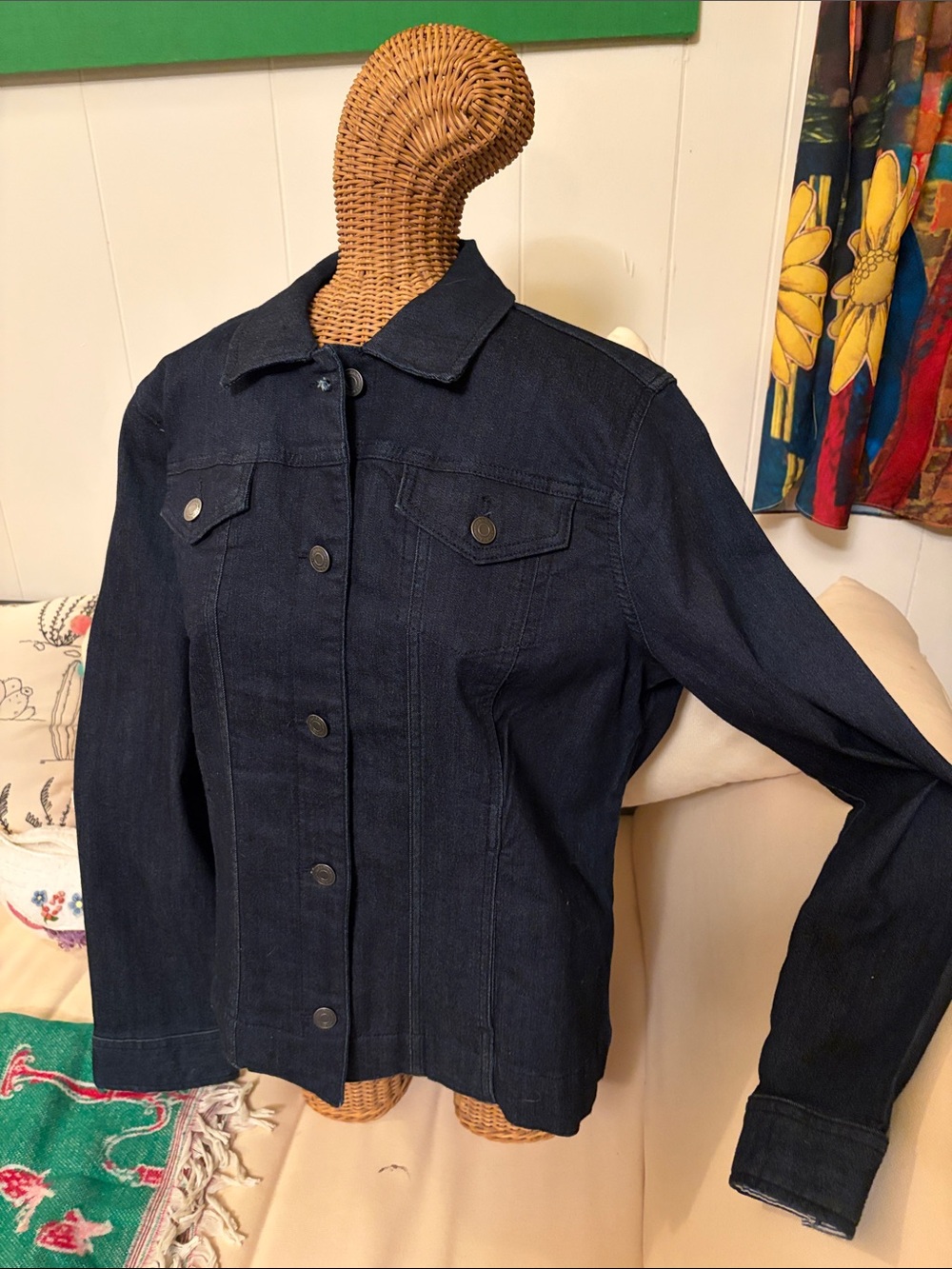 croft & barrow Dark Navy Blue Denim Jacket